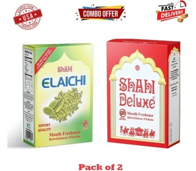 Shahi Elaichi + Shahi Deluxe 2 Box Value Pack – Premium Mouth Freshener Export Quality USA
