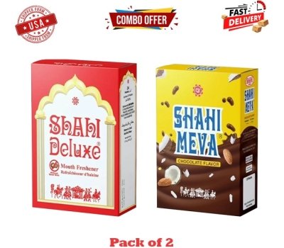 Shahi Meva Chocolate + Shahi Deluxe 2 Box Value Pack – Premium Mouth Freshener Export Quality USA