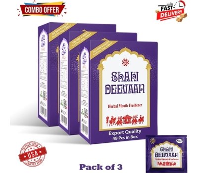 Shahi Deevaan 3 Boxes Mouth Freshener – Herbal Blend of Fennel, Coconut, Sesame, and Dates