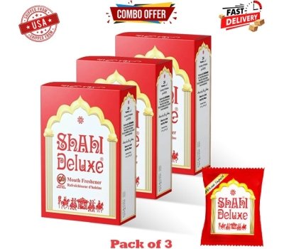 Shahi Deluxe 3 triple-pack premium mouth freshener with dry fruits and aromatic seed blend