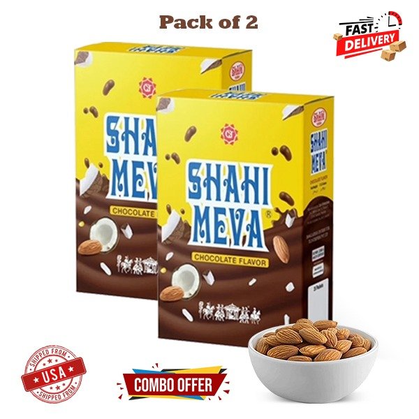 Shahi Meva Chocolate 2-pack combo with dry fruit-filled premium chocolate.