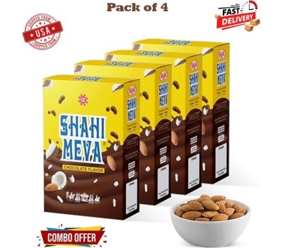Four boxes of Shahi Meva Chocolate with rich chocolate and premium dry fruits.