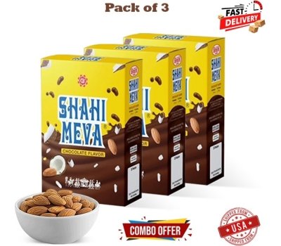 Three boxes of Shahi Meva Chocolate featuring rich chocolate and premium dry fruits.