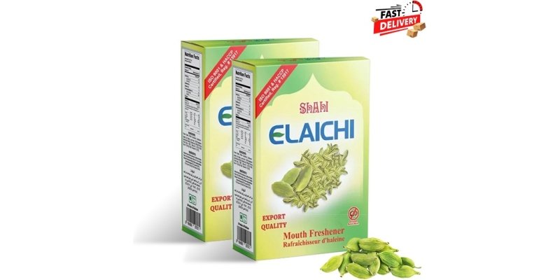 Two boxes of Shahi Elaichi mouth freshener placed together, showcasing premium packaging and royal freshness offer.